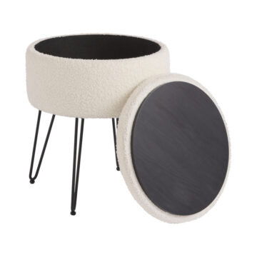 Avery Boucle Teddy Storage Stool