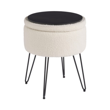 Avery Boucle Teddy Storage Stool