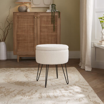 Avery Boucle Teddy Storage Stool