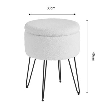 Avery Boucle Teddy Storage Stool