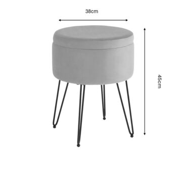 Avery Velvet Storage Stool