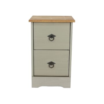 Azusa Grey 2 drawer compact bedside cabinet