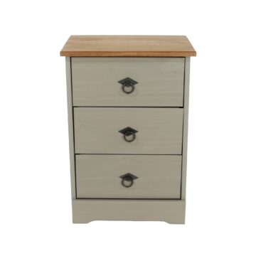 Azusa Grey 3 drawer bedside cabinet