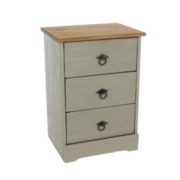 Azusa Grey 3 drawer bedside cabinet
