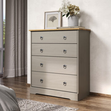 Azusa Grey 4 drawer chest of drawers