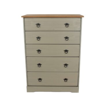 Azusa Grey 5 drawer chest of drawers