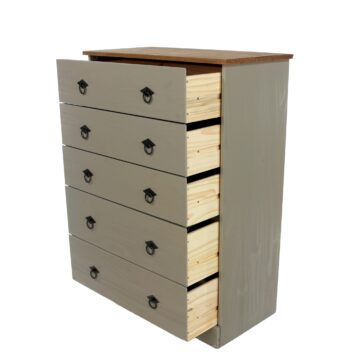 Azusa Grey 5 Drawer Chest