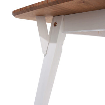 Azusa Premium 120cm Rectangular Dining Table & 2 Benches | White Waxed Pine