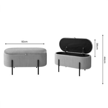 Cairo Grey Storage Ottoman