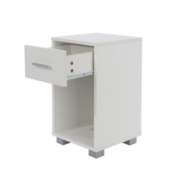 Clermont White 1 Drawer Bedside Table