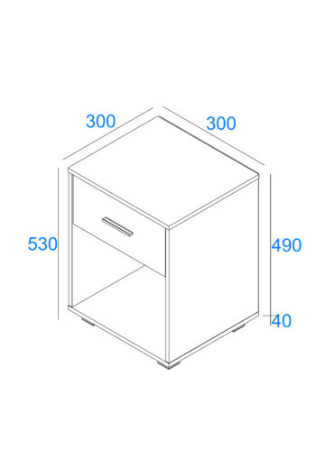 Clermont White 1 Drawer Bedside Table