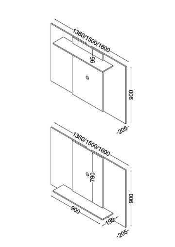 Clermont White TV Display Wall Panel – Extendable or Fixed Media Panel with Adjustable Shelf for TVs
