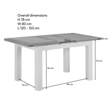 Wynyard Ivory Extending Dining Table | 120 – 153cm