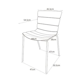 Dalvik Dining Pair of Grey Ribbed Plastic Kitchen Chairs with White Metal Legs