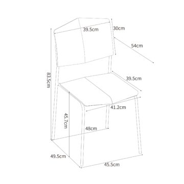 Dalvik Dining Pair of White Stackable Plastic Kitchen Chairs with Contoured Seat and Black Metal Leg