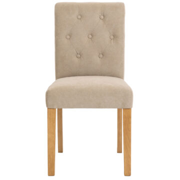 Dining Chair Collection Fabric Button-backed Chair  in Sand