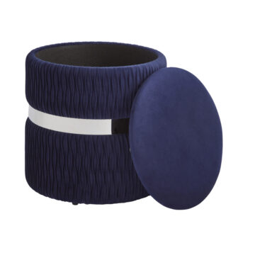 Eden Blue Velvet Storage Stool