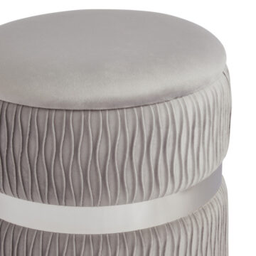 Eden Grey Velvet Storage Stool