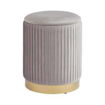 Esme Velvet Pleated Storage Stool
