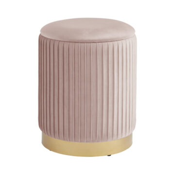 Esme Velvet Pleated Storage Stool