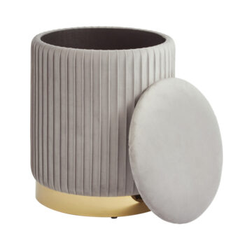 Esme Velvet Pleated Storage Stool