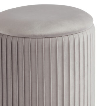 Esme Velvet Pleated Storage Stool