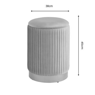 Esme Pink Velvet Pleated Storage Stool