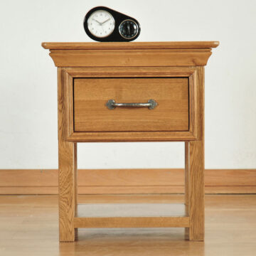 Parisian Oak 1 Drawer Lamp Table | Assembled