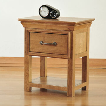 Parisian Oak Lamp Table With Drawer | Assembled
