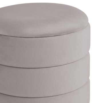 Klara Grey Velvet Storage Stool