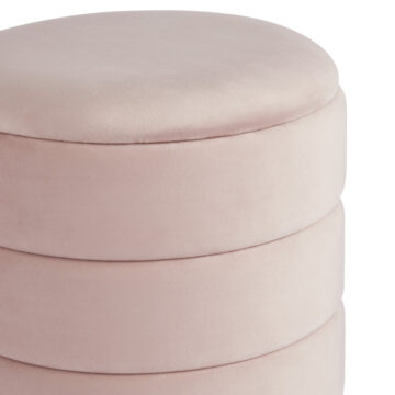 Klara Pink Velvet Storage Stool
