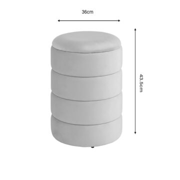 Klara Grey Velvet Storage Stool