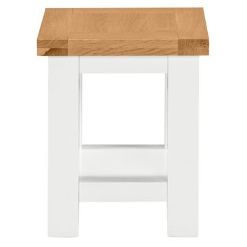 Wynyard White Lamp Table | Oak Finish Top