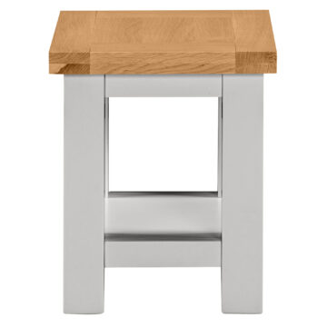 Wynyard Grey Lamp Table | Oak Finish Top