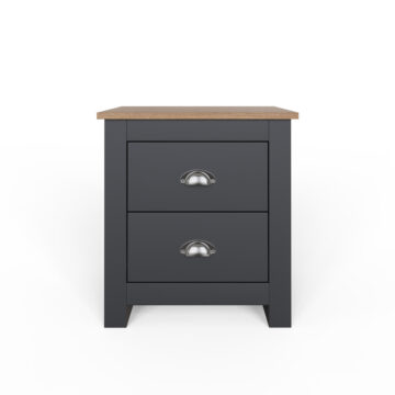 Fife Slate Blue 2 Drawer Bedside Cabinet