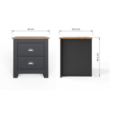 Fife Slate Blue 2 Drawer Bedside Cabinet