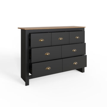 Lancaster Black 3 Over 4 Chest of Drawers