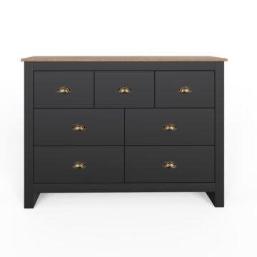 Lancaster Black 3 Over 4 Chest of Drawers