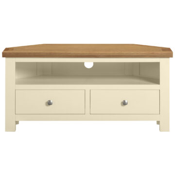 Wynyard Ivory 2 Drawer Corner TV Unit 105cm | Assembled | Clearance