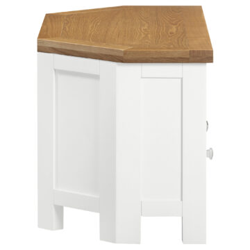 Wynyard White 2 Drawer Corner TV Unit 105cm | Assembled