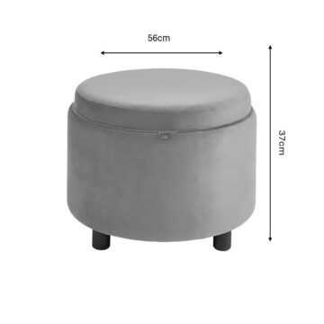 Leylani Grey Tray Table Velvet Stool