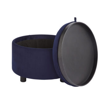 Leylani Blue Tray Top Velvet Stool