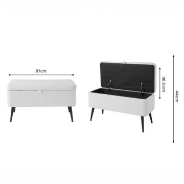 Lola Boucle Teddy Ottoman Storage Bench