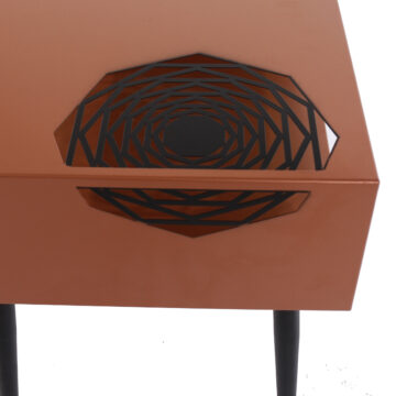 Studio Bedroom Galaxy Metal Bedside Table | Copper With Black Legs