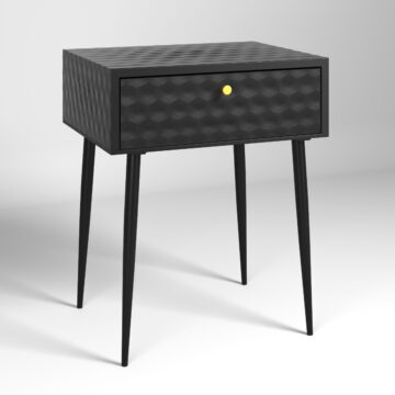 black with gold handle
