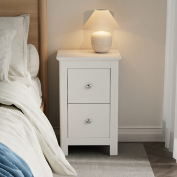 Westerlea White 2 drawer petite bedside cabinet