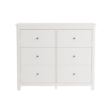 Westerlea White 3+3 drawer wide chest of drawers