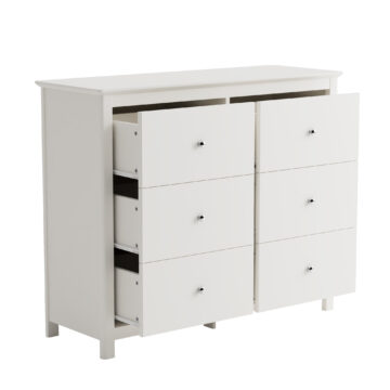 Westerlea White Wide 6 Drawer Chest