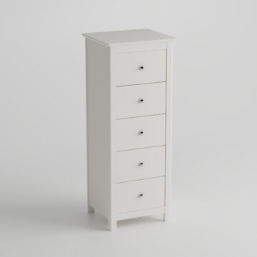 Westerlea White 5 drawer narrow chest of drawers