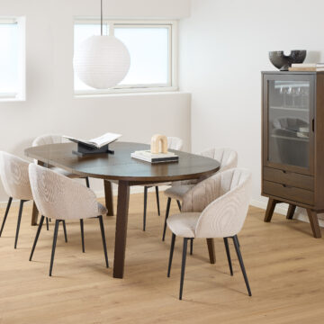 Whistler Round Extendable Dining Table in Smoked Oak 120/220 x 120 x 75cm